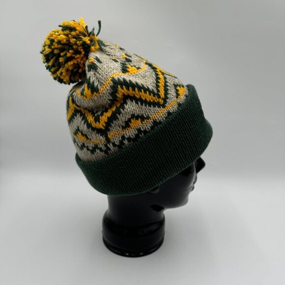 GREEN BAY PACKERS NFL  BEANIE STOCKING CAP KNIT  green yellow Pom Pom logo - Picture 2 of 7